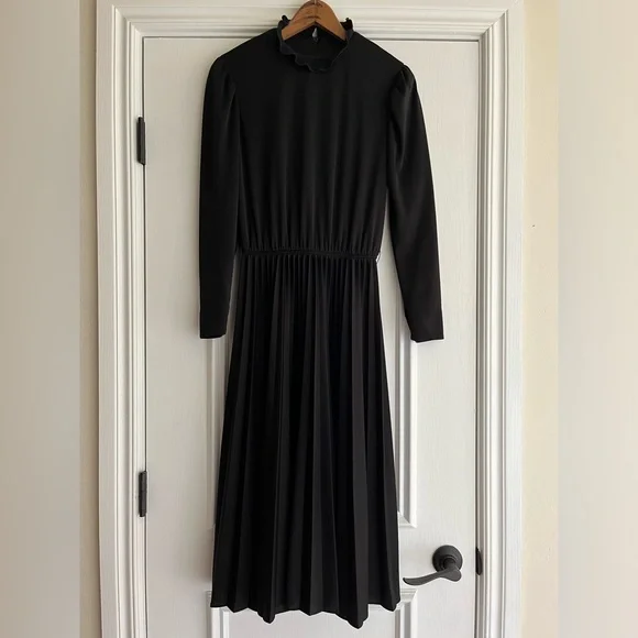 Laura-Gene | Dresses | Vintage 7s80s Retro Lauragene Long Sleeved High Neck  Black Dress Size 00 | Poshmark